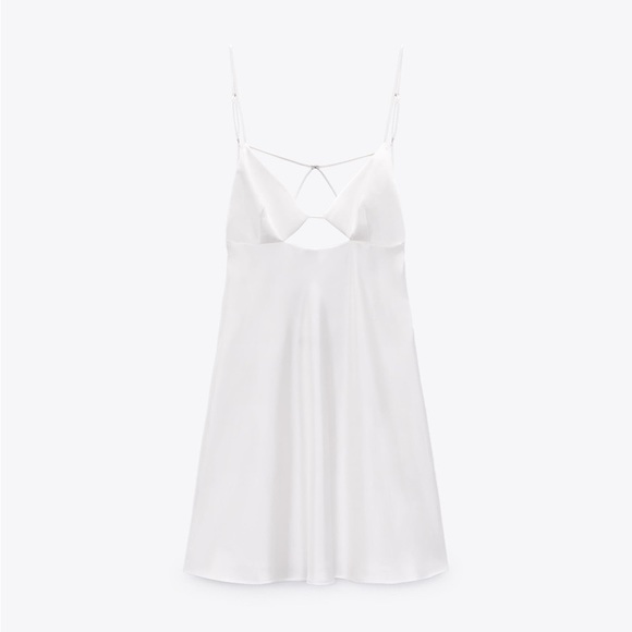 Zara nwt blogger favorite white satin effect party coctail wedding dress - Picture 12 of 13